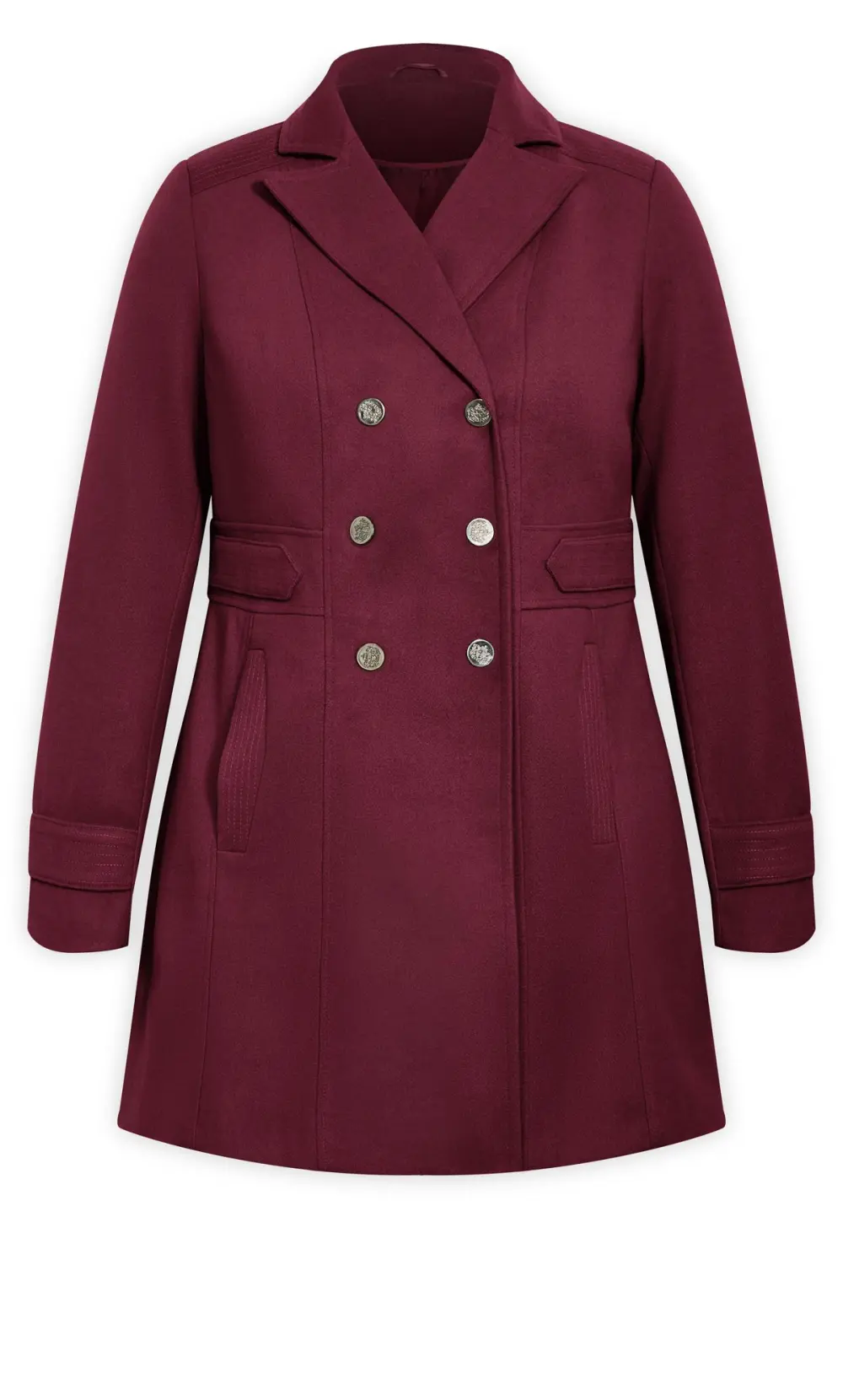 Evans Burgundy Red Collared Formal Coat