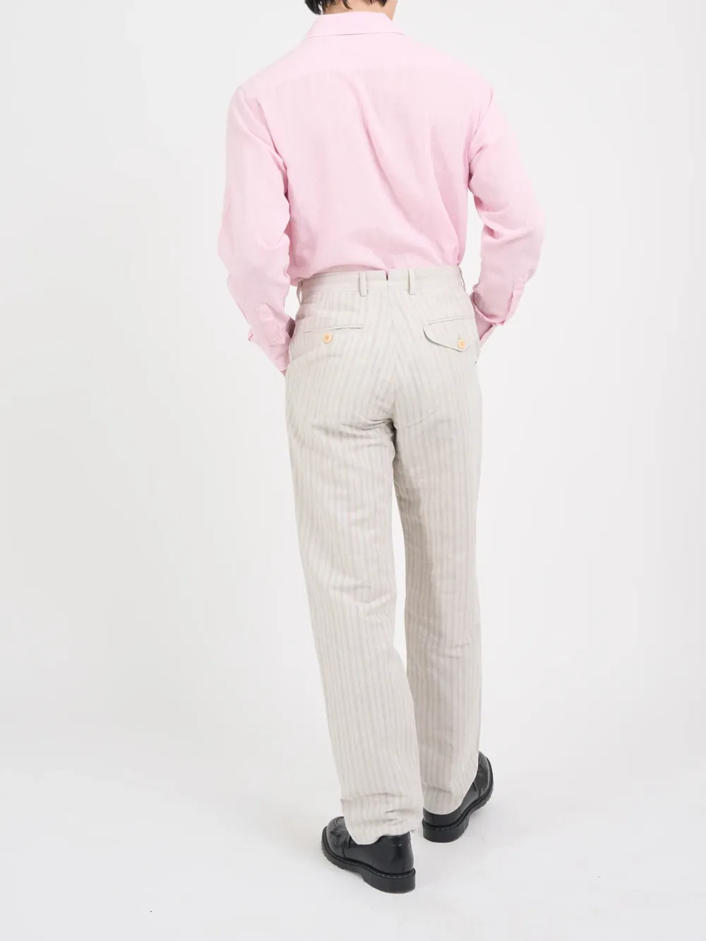 Sand Casual Style Cotton-Linen Trousers