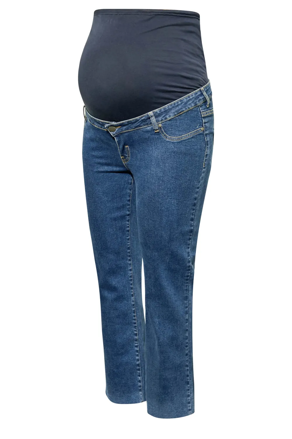 BUMP IT UP MATERNITY Curve Mid Blue Stretch Wide Leg Jeans