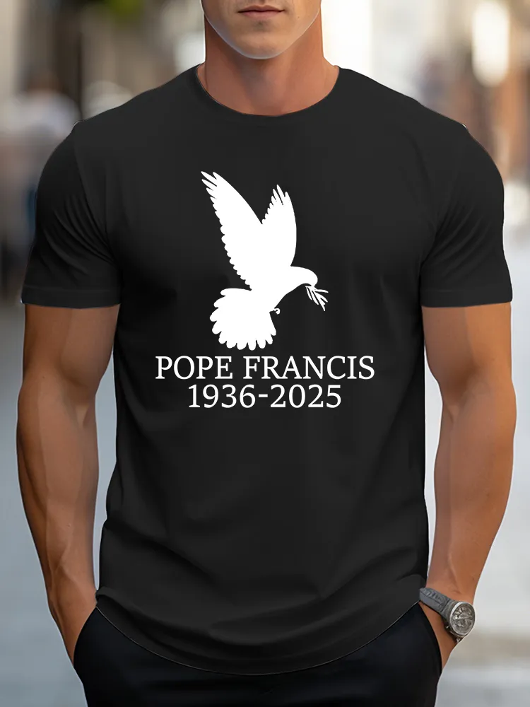 Men's Thank You Father 1936-2025 Print Short Sleeve Round Neck Cotton T-Shirt