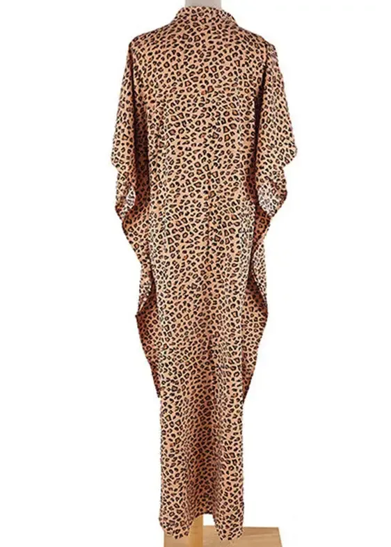 Boho Leopard V Neck Print Long Holiday Dress Summer