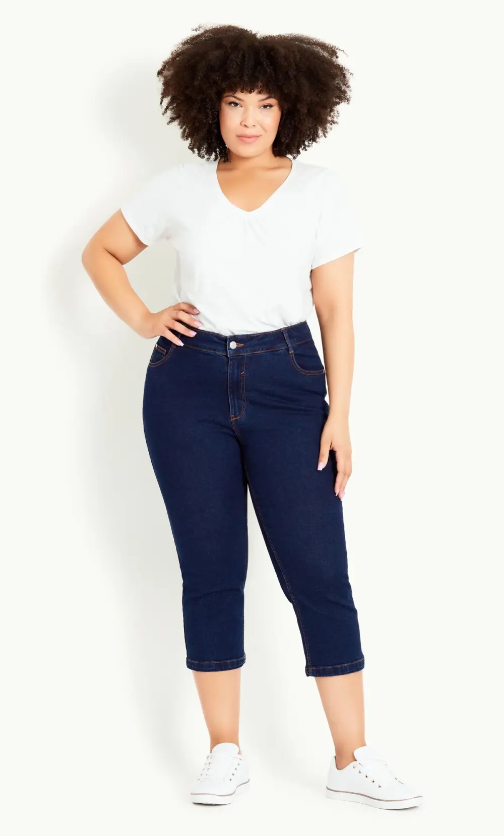 Evans Blue Dark Wash Cropped Jeans