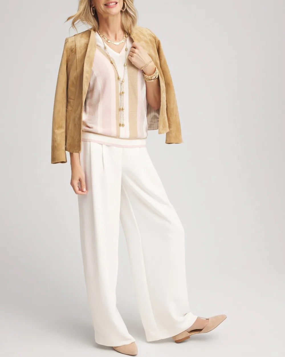 Stripe V-Neck Pullover Sweater