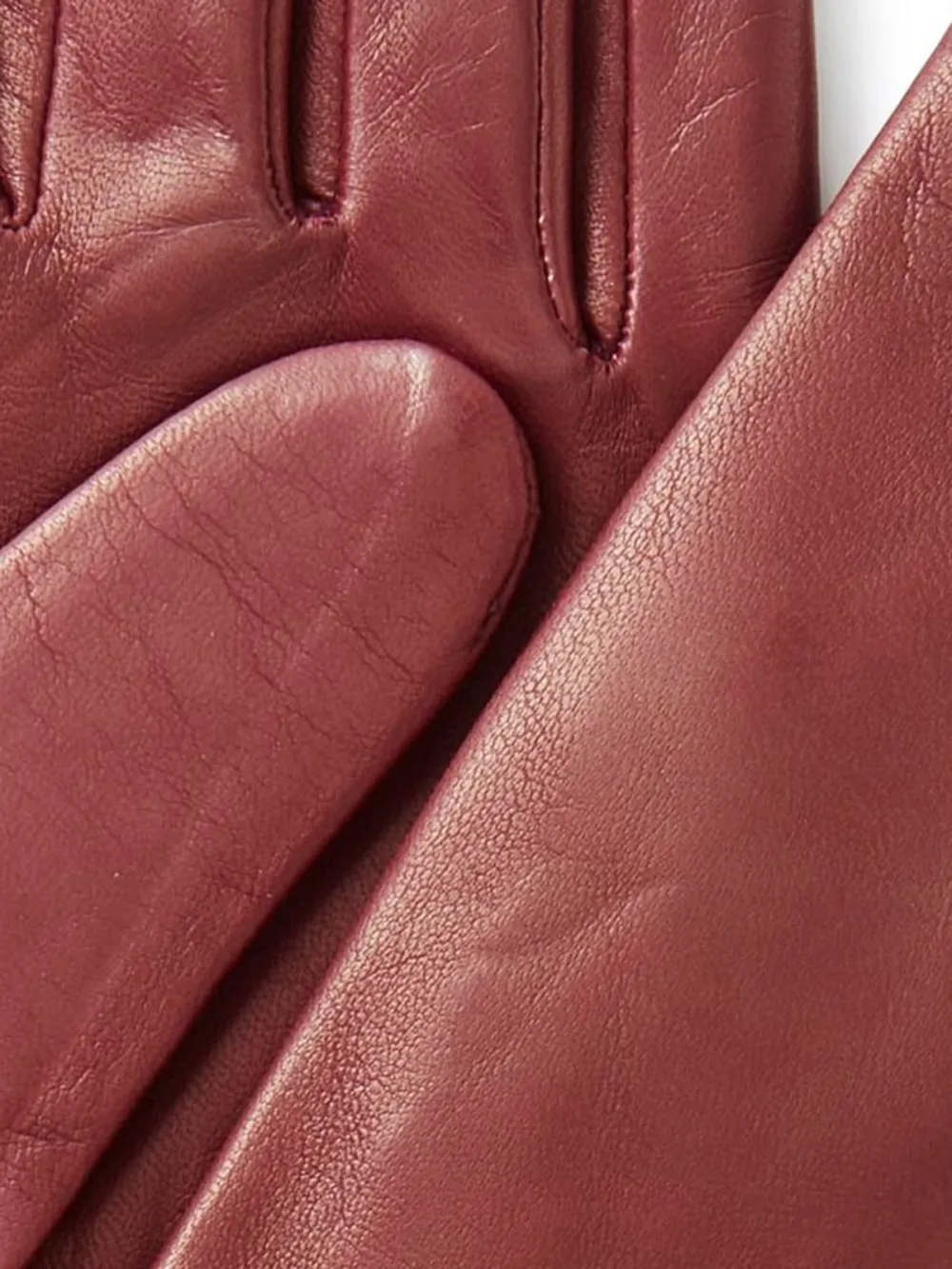 Red Elegant Style Leather Gloves