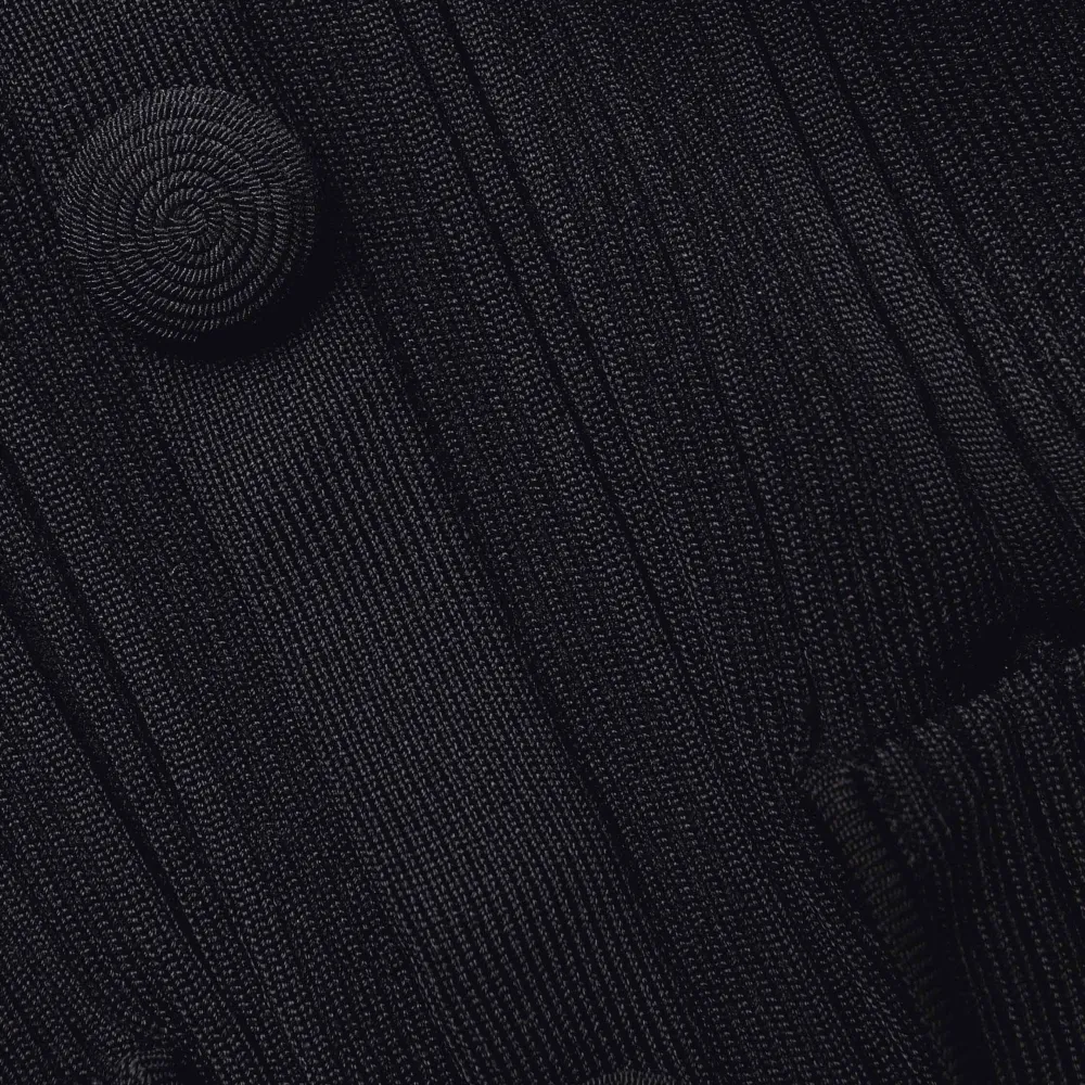 Black Off Shoulder Knit Mini Dress