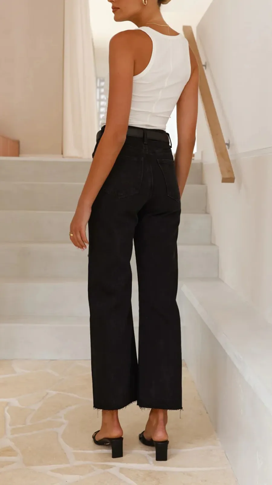 Distressed Hemline Jeans