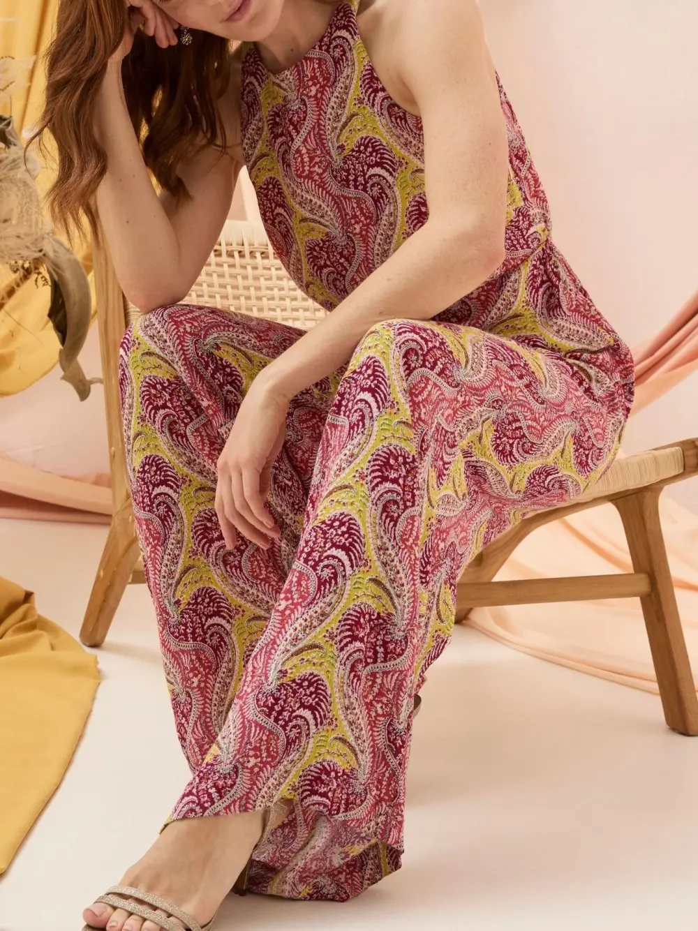 Orange Paisley Jumpsuit