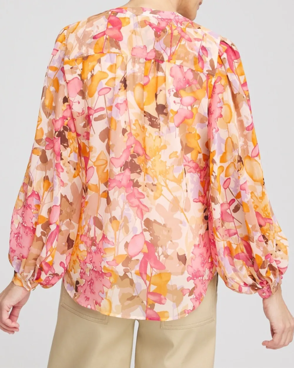 Multicolor Floral Print V-Neck Blouse