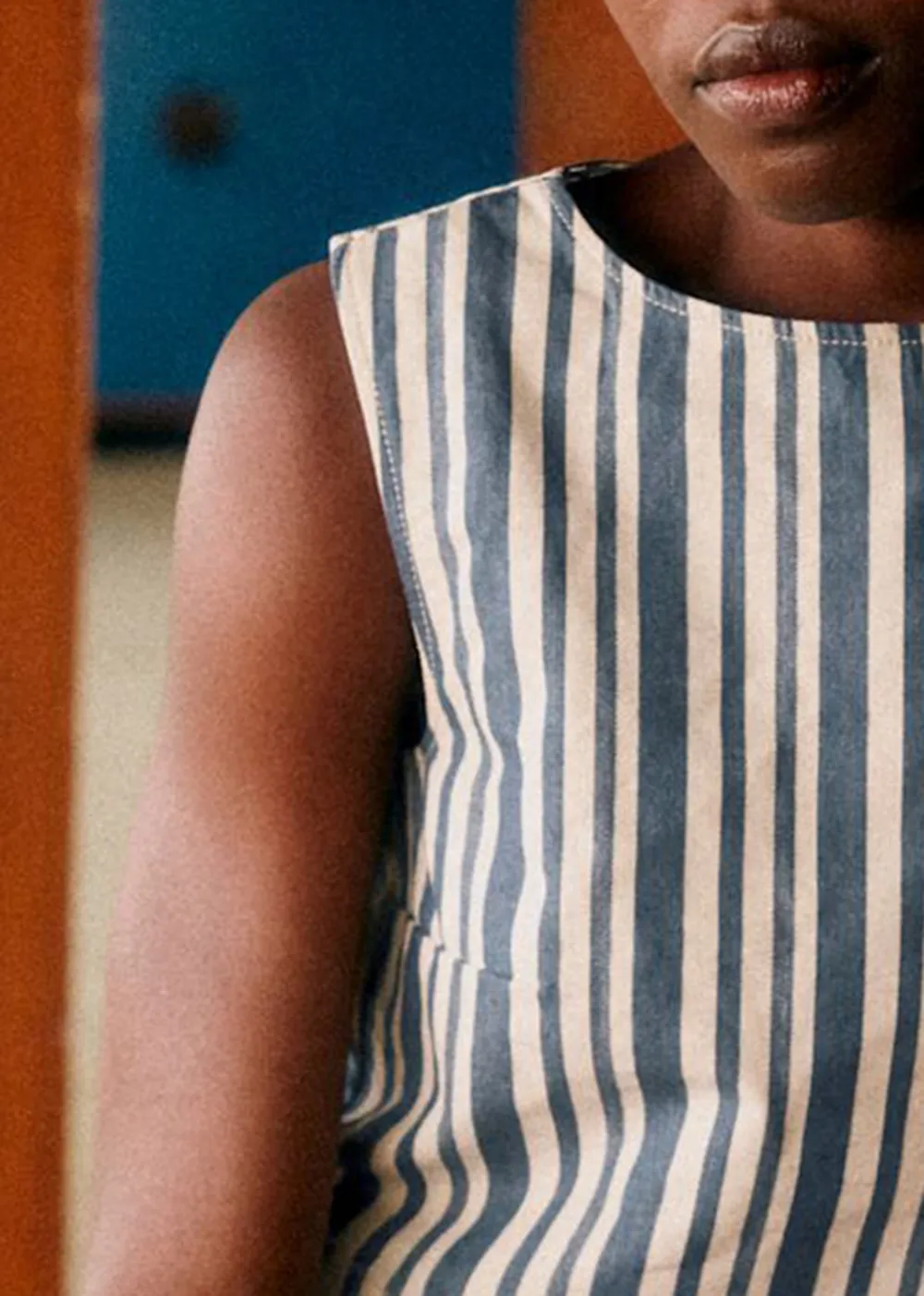 Sleeveless Striped Tops