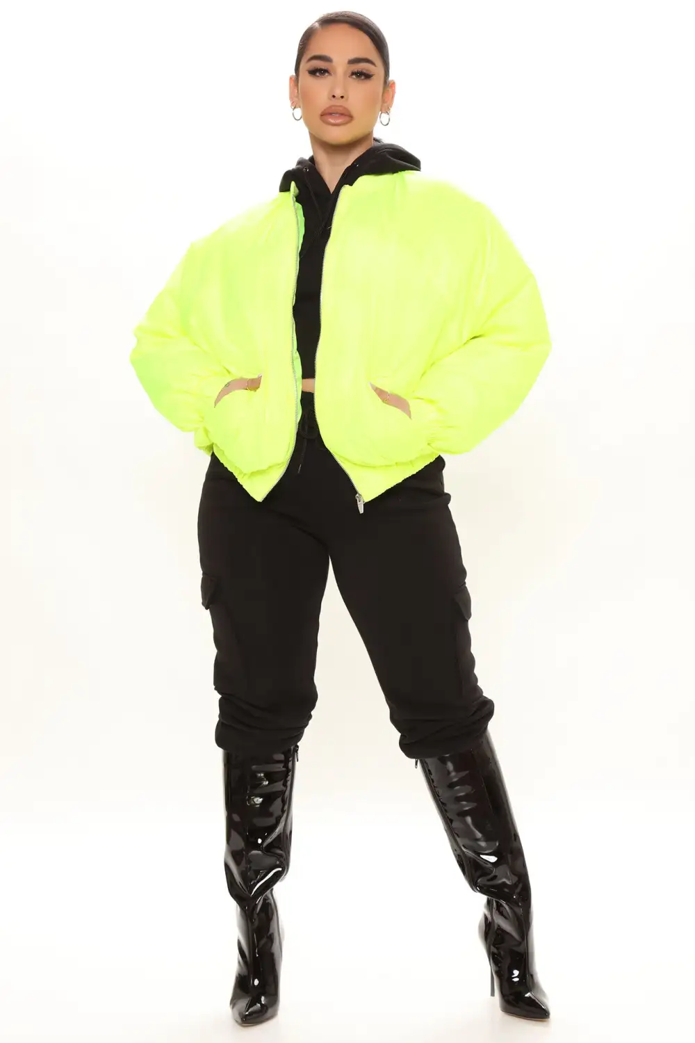Obsessed With Me Bomber Jacket - Neon Yellow