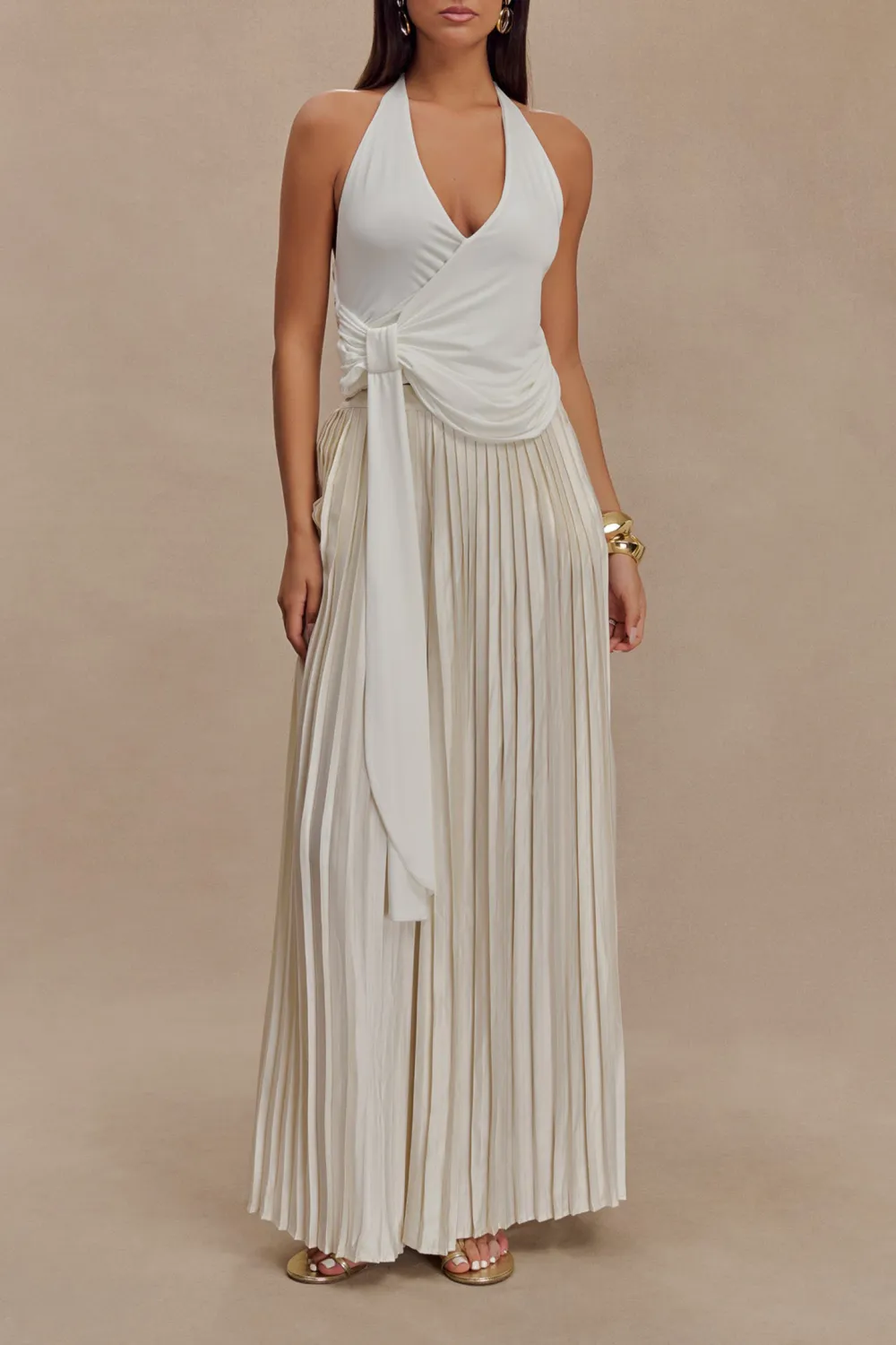 Plisse Wide Leg Pants