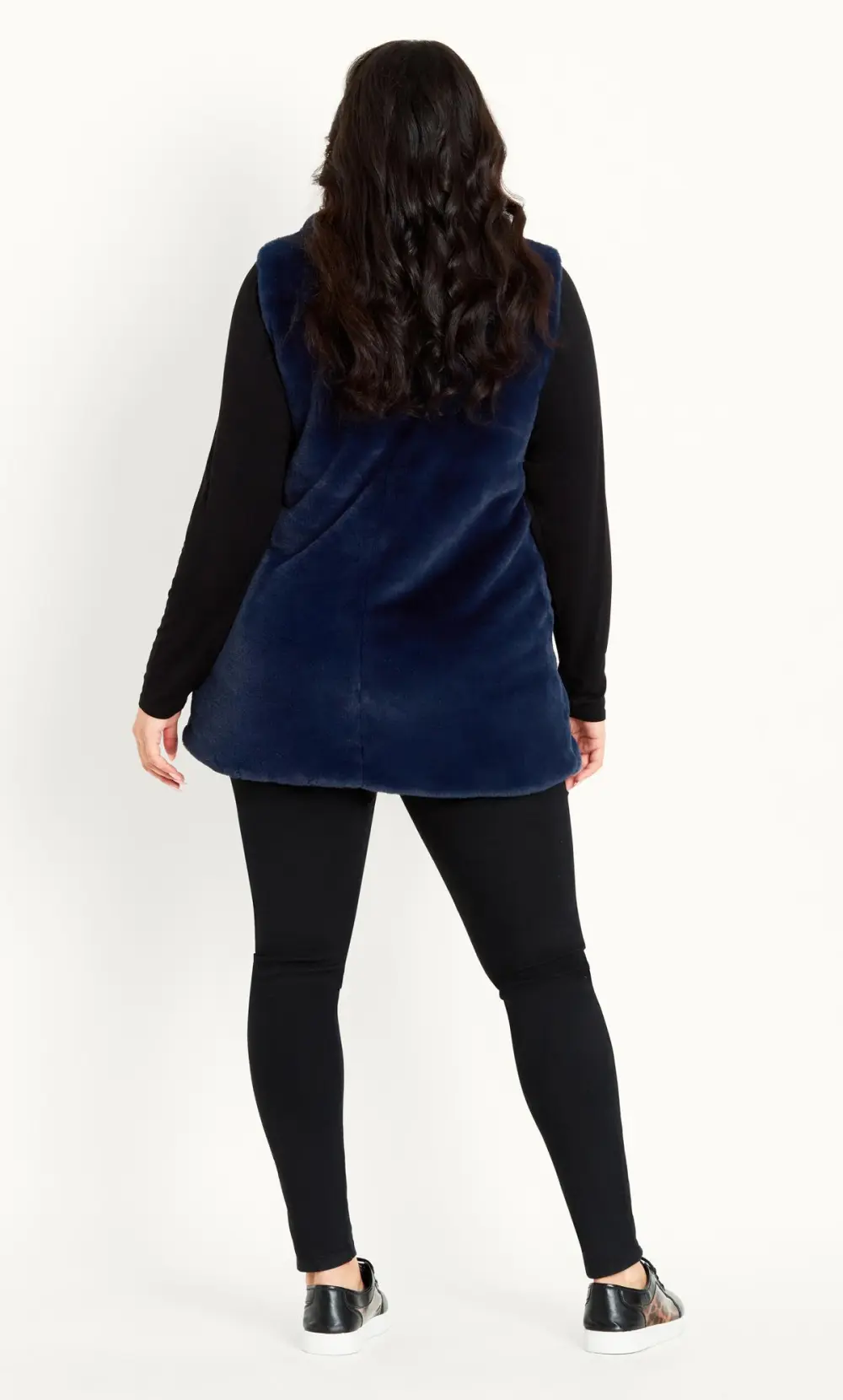 Evans Navy Blue Faux Fur Gilet