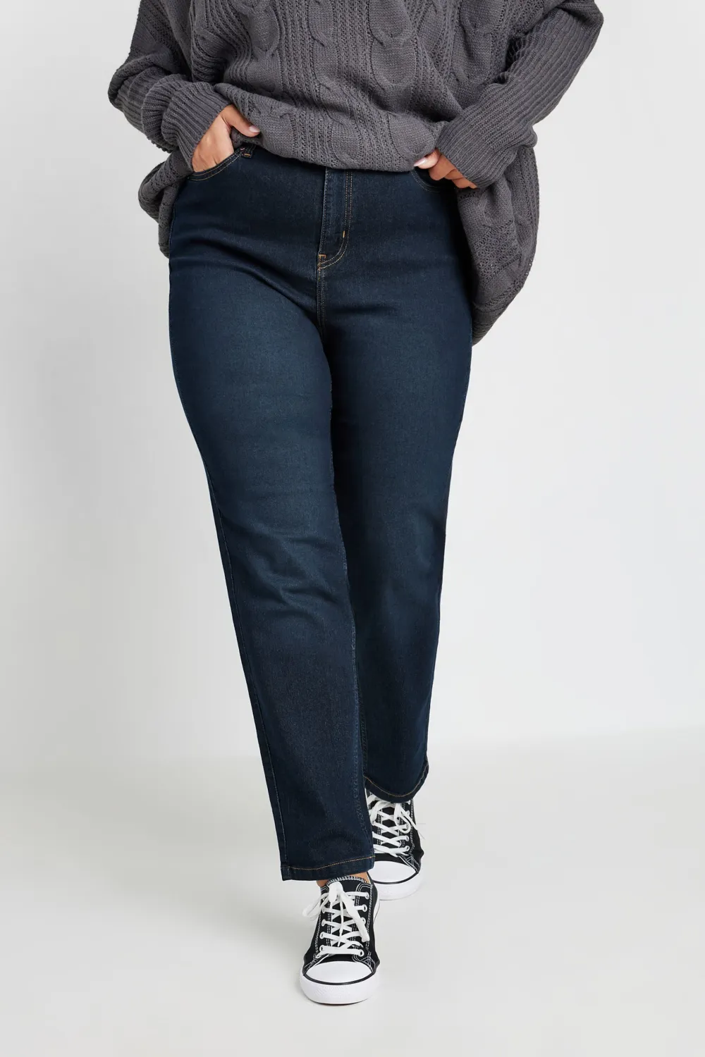 YOURS Curve Mid Blue Straight Leg RUBY Jeans