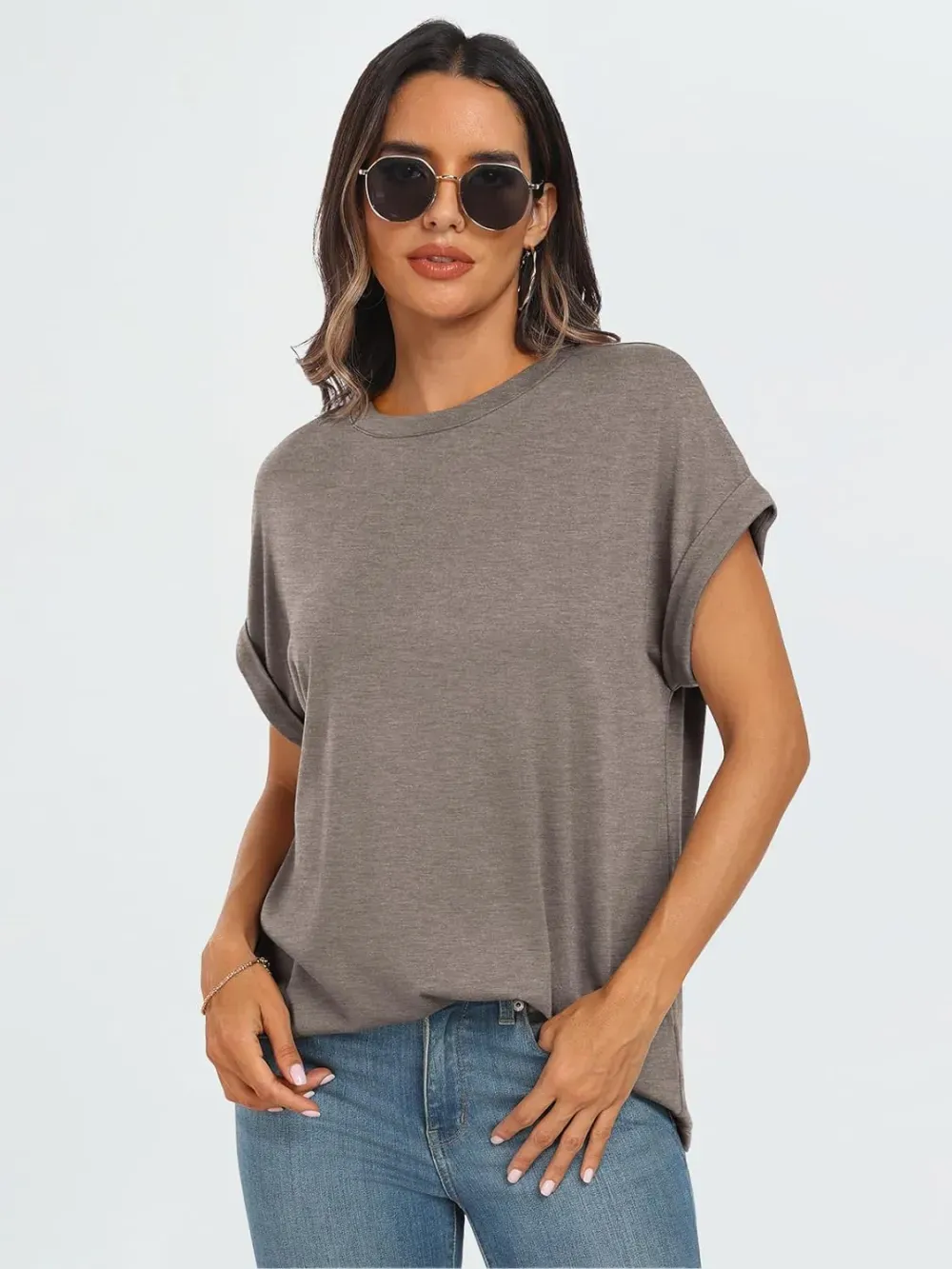 AUTOMET Women Tops Casual Basic T Shirts Loose Fit Crewneck Short Sleeve Summer Outfits