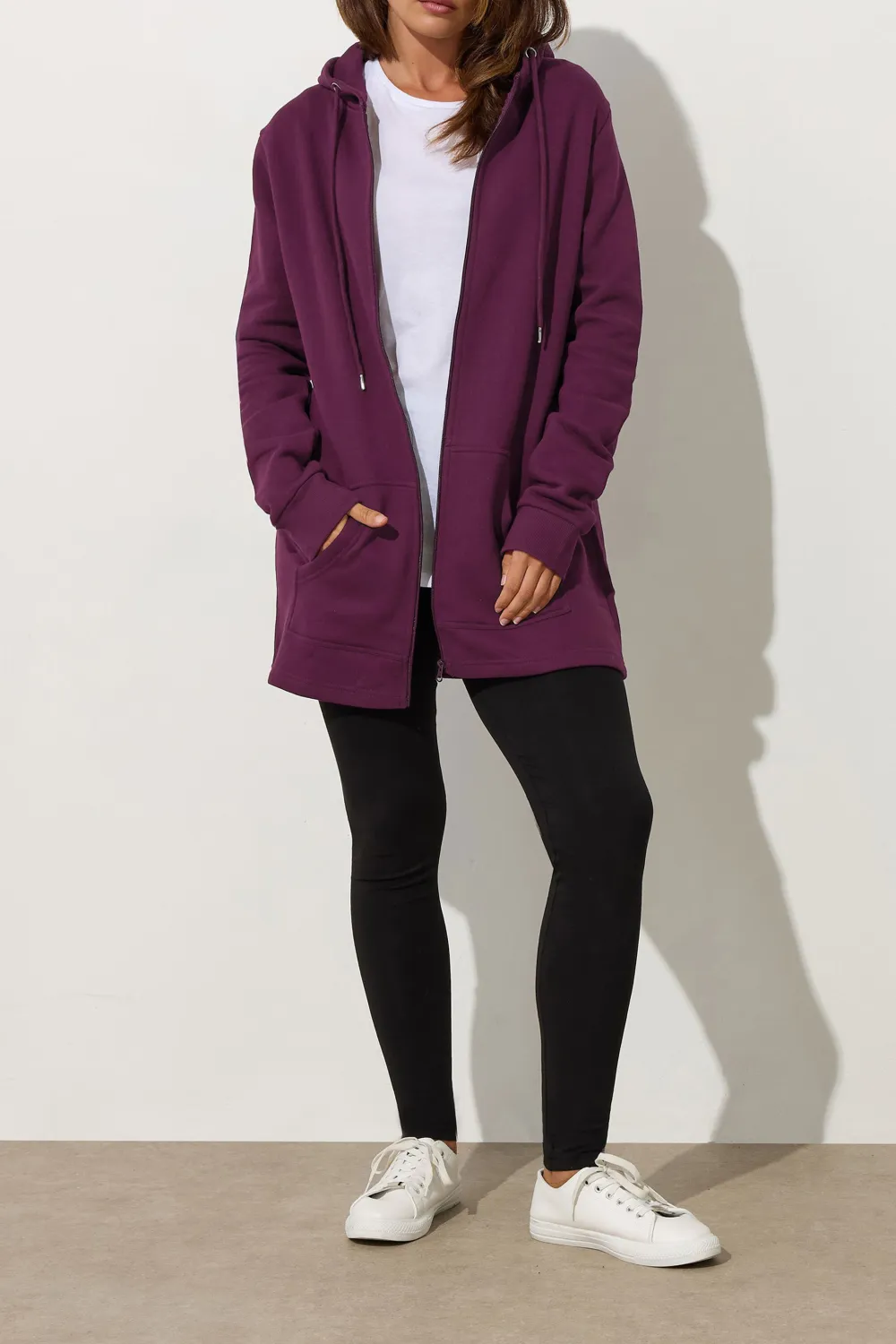 Solid Color Medium Length Jacket