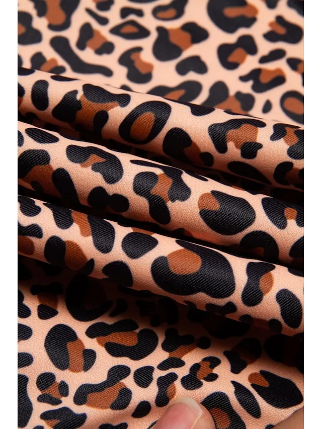 Floral Leopard Ring Triangle Bikini Swimsuit