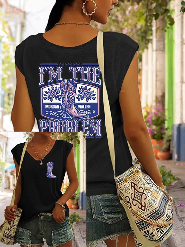 Women'S I'M The Problem V-neck sleeveless vest