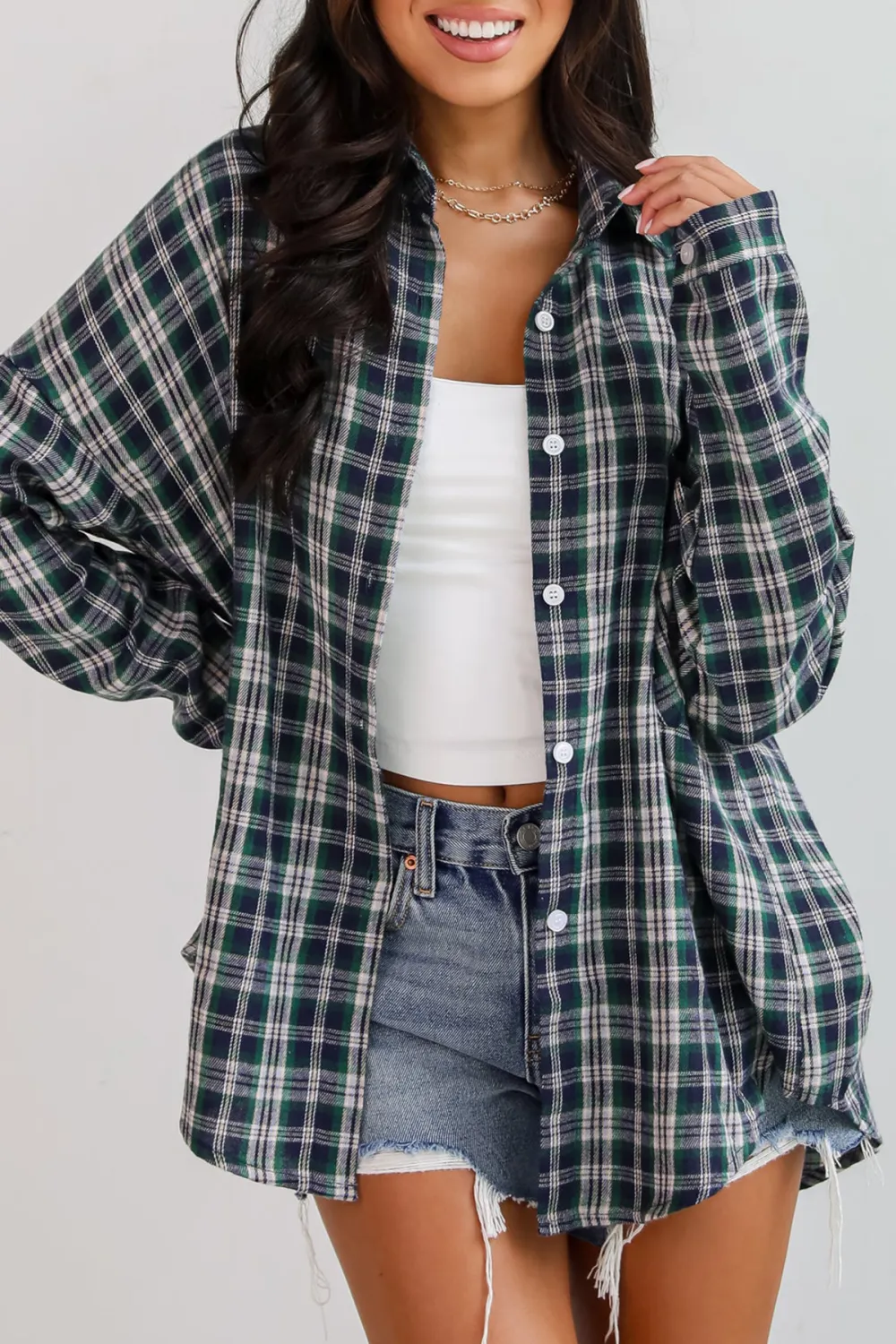 Trendsetting Aspect Hunter Green Plaid Flannel