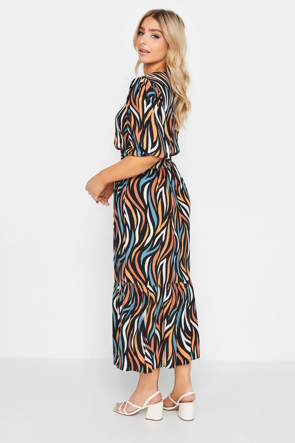 M&Co Black Abstract Print Maxi Dress