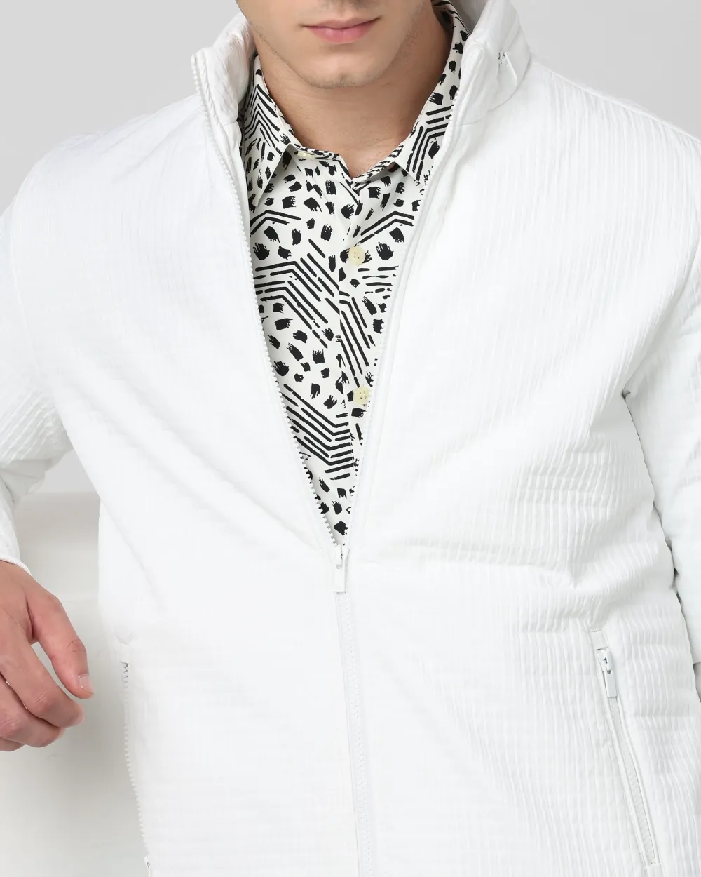 Versatile Comfortable Slim-Fit White Jacket