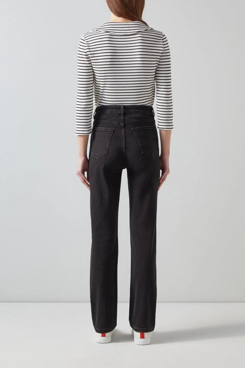 Black Straight Leg Denim Trousers
