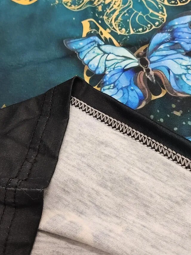 Women's T shirt Tee Black Pink Purple Graphic Butterfly Print Short Sleeve Daily Weekend Basic Vintage Round Neck Regular Butterfly Painting S