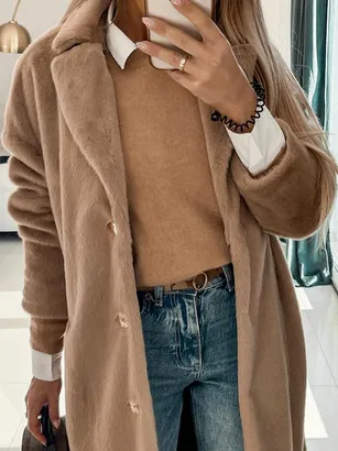 Loose Plain Teddy Jacket