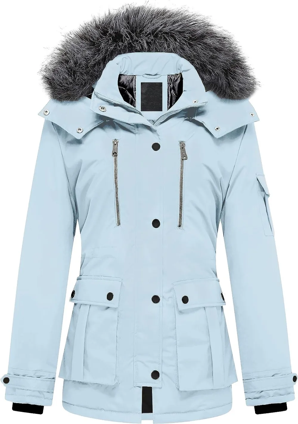 Women's Quilted Winter Coat Warm Puffer Jacket Thicken Parka with Removable Hood