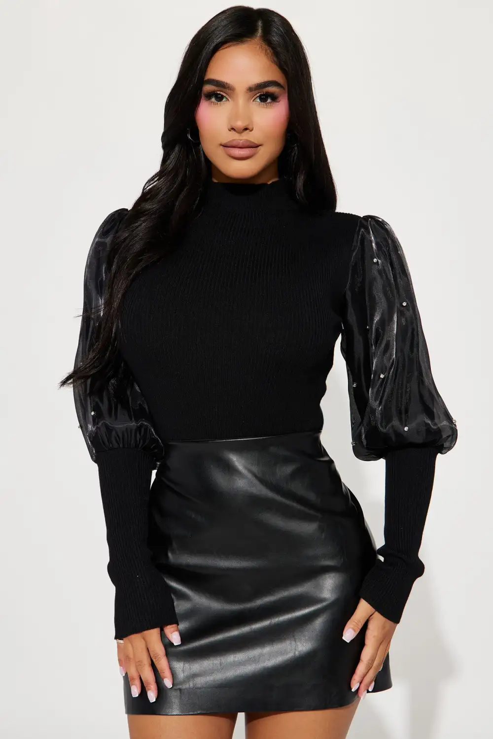 Just Checking In Sweater - Black