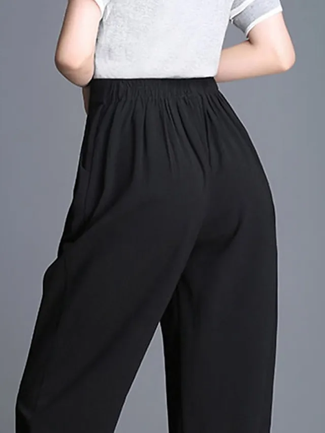 Women's Skinny Pants Trousers Tapered Carrot Pants Black High Waist Fashion Streetwear Street Daily Wear Vacation Pocket Full Length Comfort Plain S M L XL 2XL