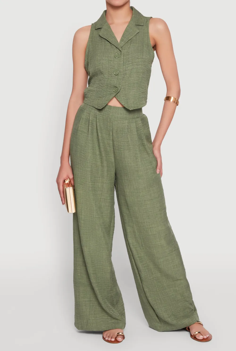 Flip Collar Vest Jacket