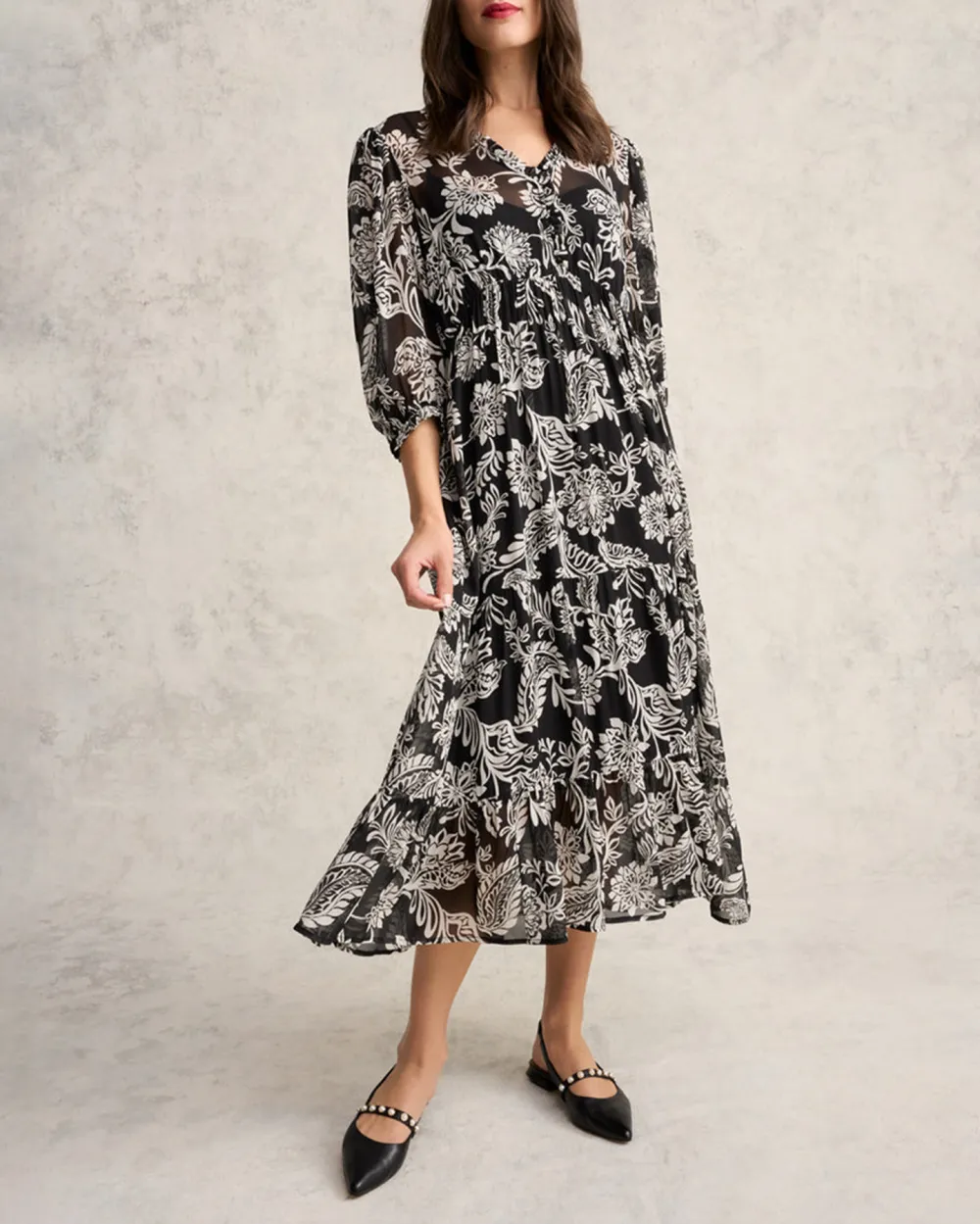 Printed Tiered Dress