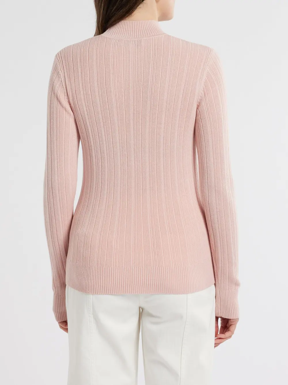 Pink High Neck Slim Jumper