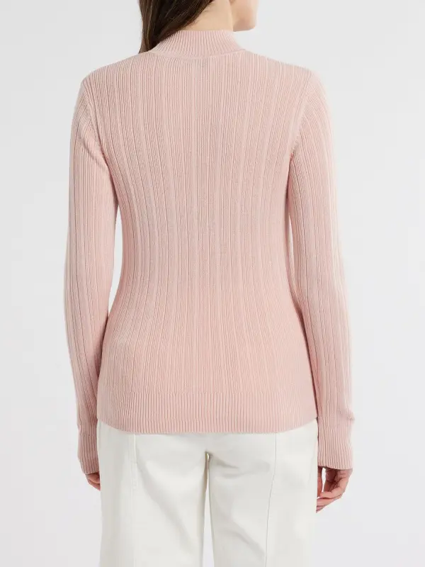 Pink High Neck Slim Jumper