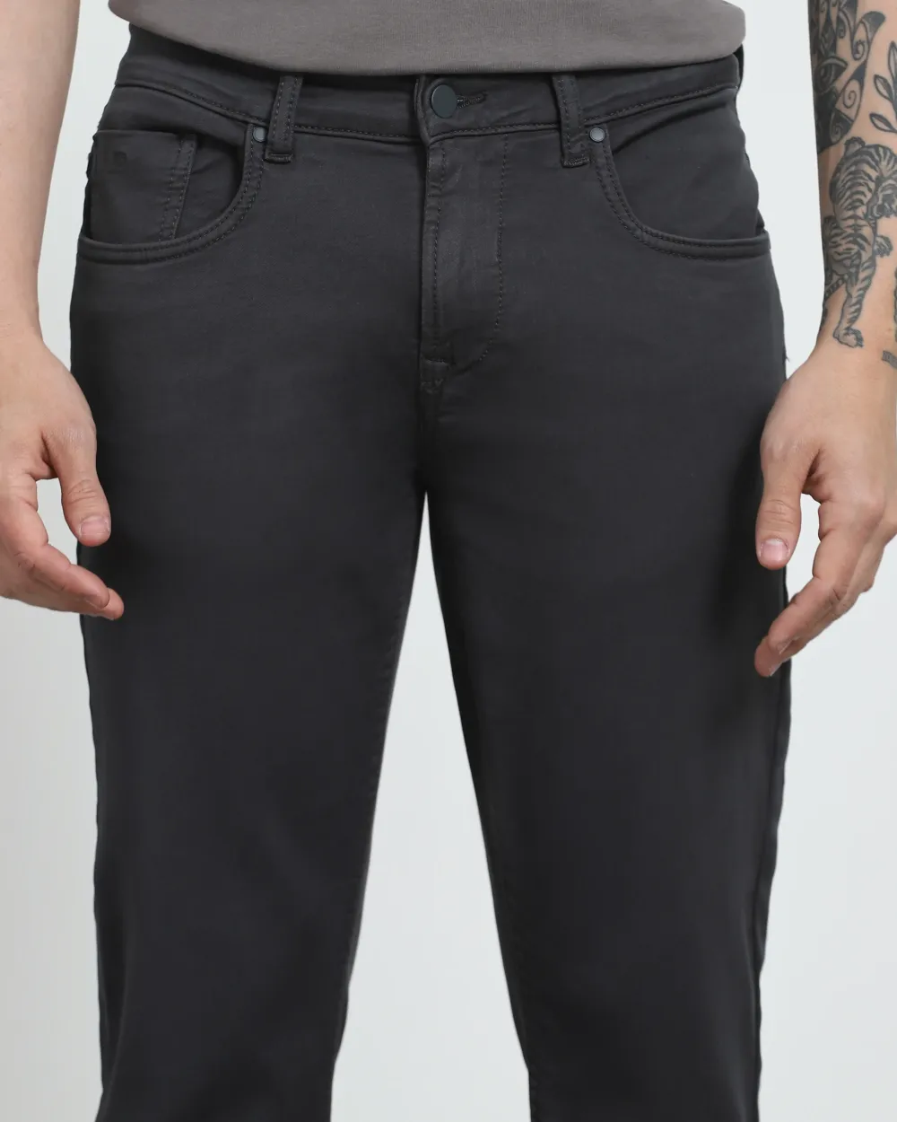 Classic Comfortable Straight Grey Jeans
