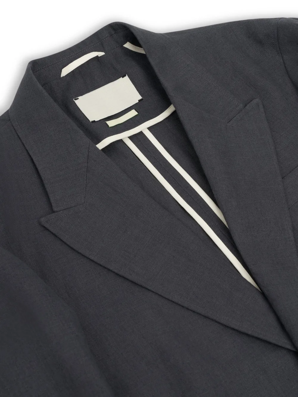 Grey Casual Style Lapel Linen Blazer