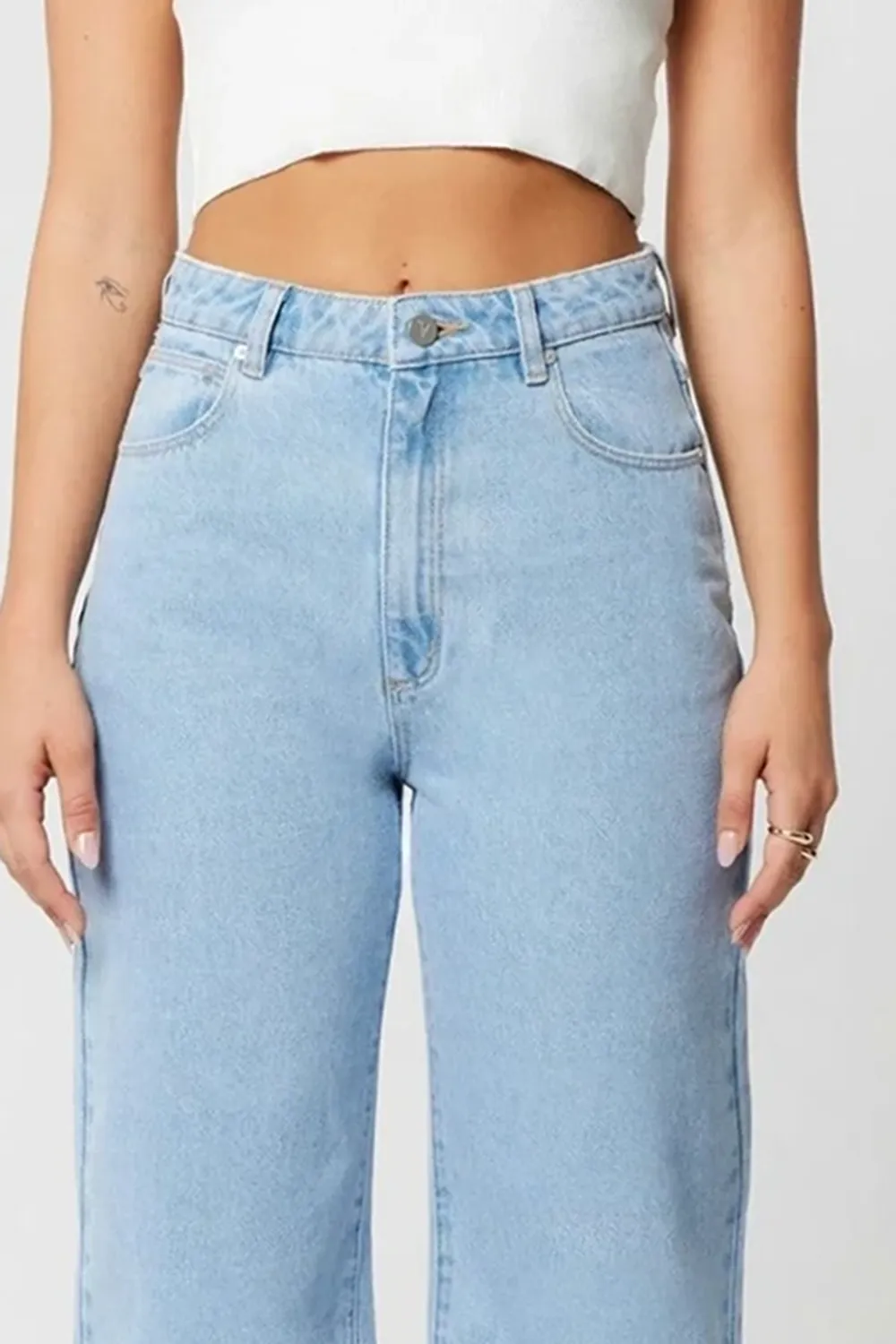 Wide Leg Light Blue High Rise Jean