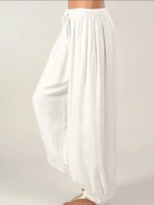 Women's Wide Leg Chinos Pants Trousers Full Length Baggy Drop Crotch Micro-elastic Mid Waist Fashion Savannah Joggers Xmas Casual Black White S M Summer Spring &  Fall