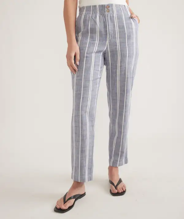 Skipper Blue Striped Cropped Trousers
