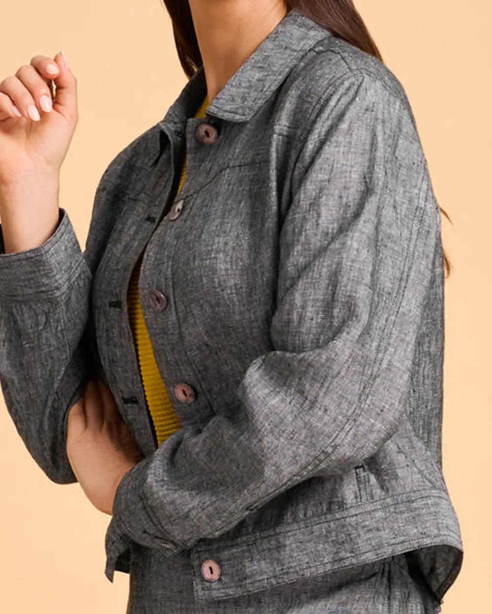 Timeless Linen Jacket - Charcoal