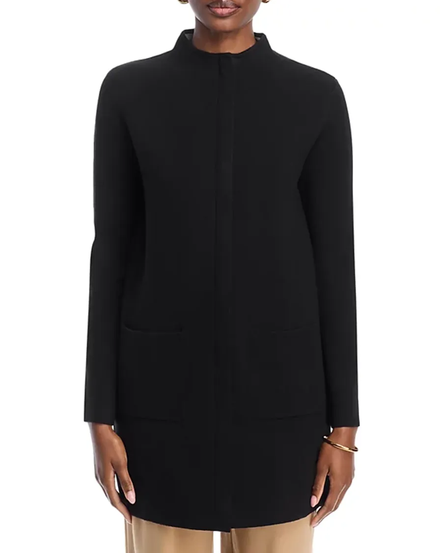 Long Sleeves Funnel Neck Coat