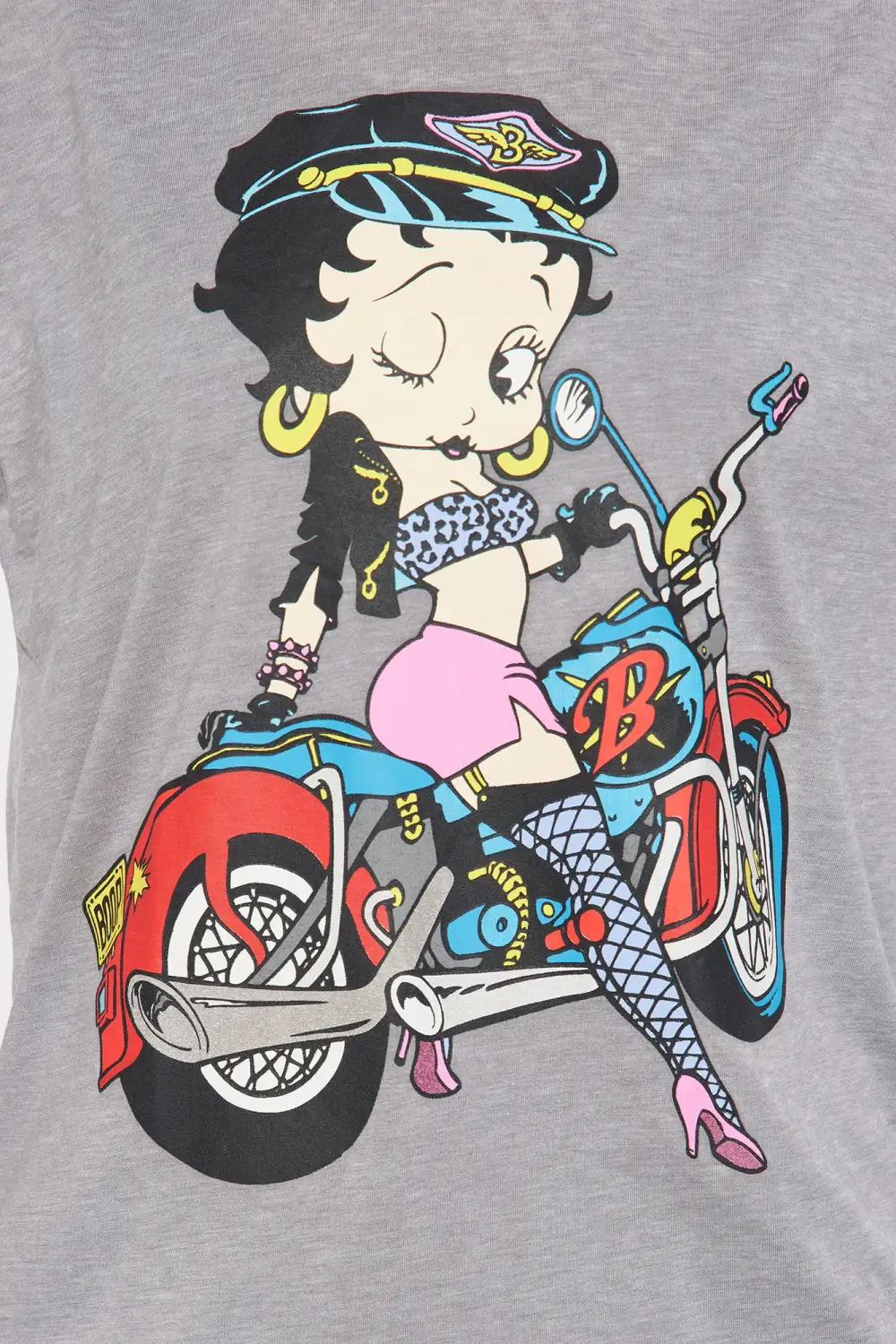Betty Boop Burnout Tshirt - Grey