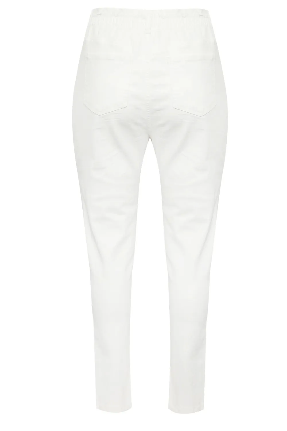 YOURS Curve White Stretch Elasticated Waist MOM Jeans