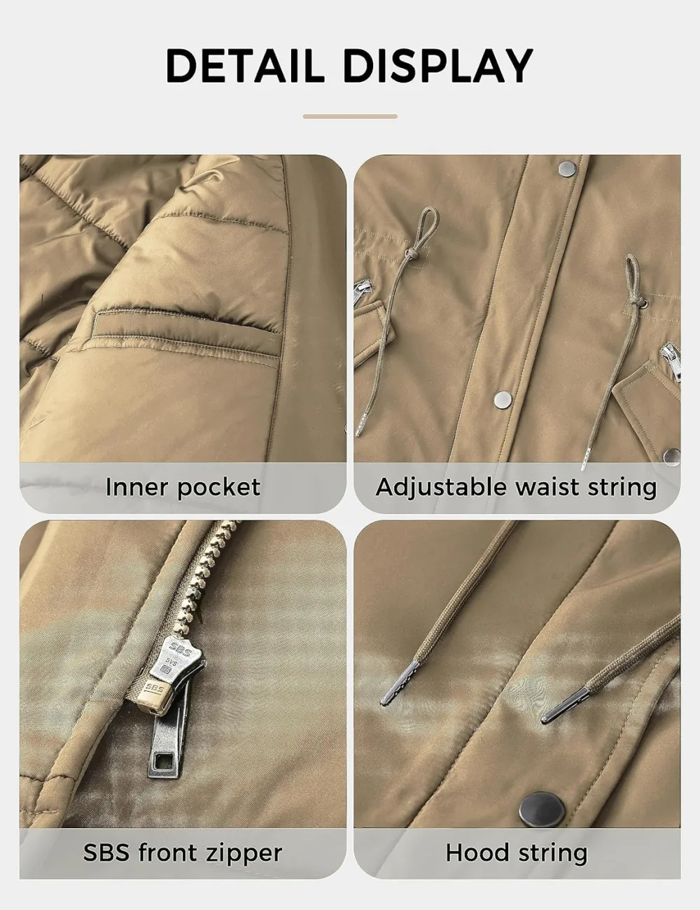 Women's Plus Size Winter Insulated Parka Coat with Faux Fur Hood