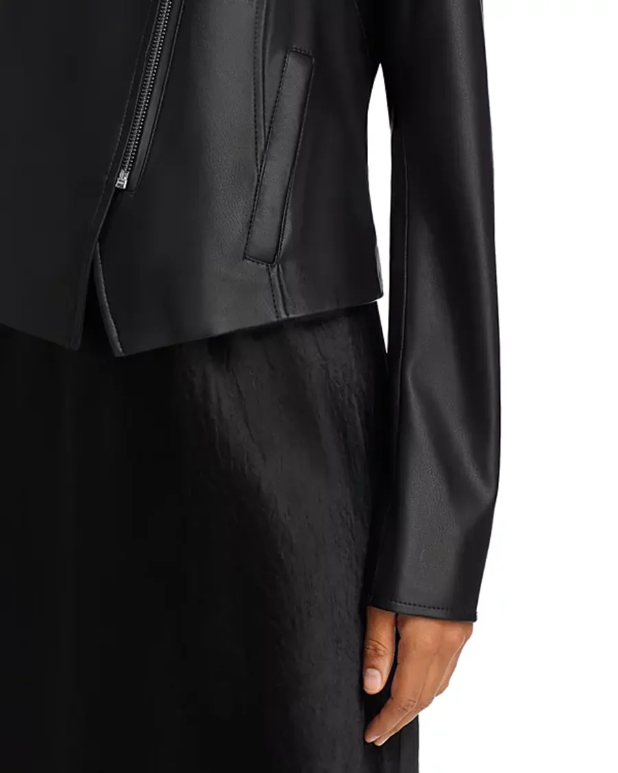 Faux Leather Moto Long Sleeves Jacket