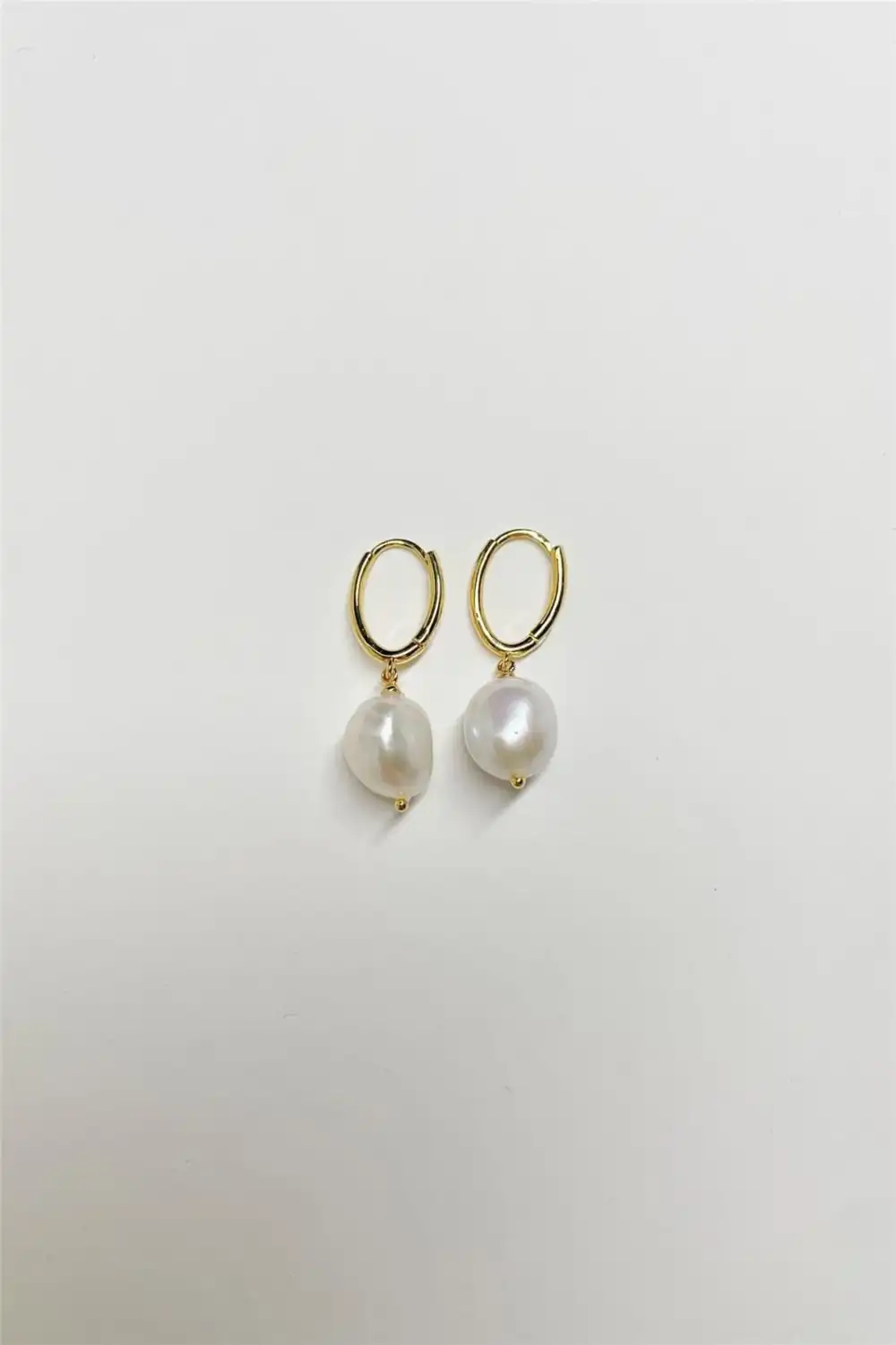 Pearl Huggie Hoops