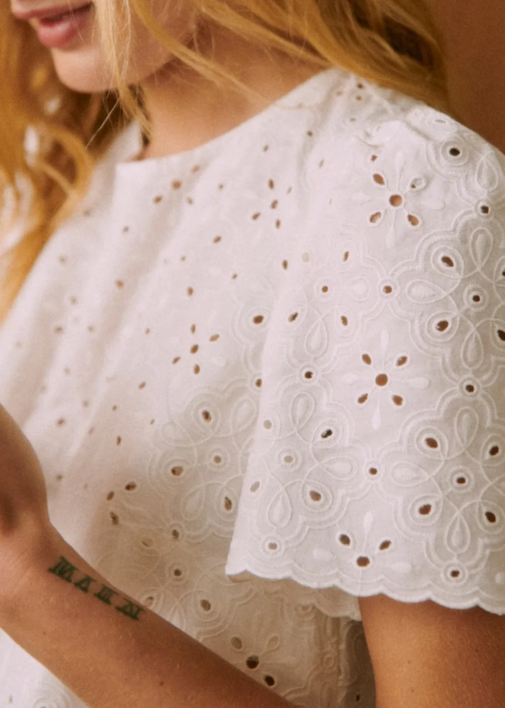 Short Sleeve Embroidered Blouse