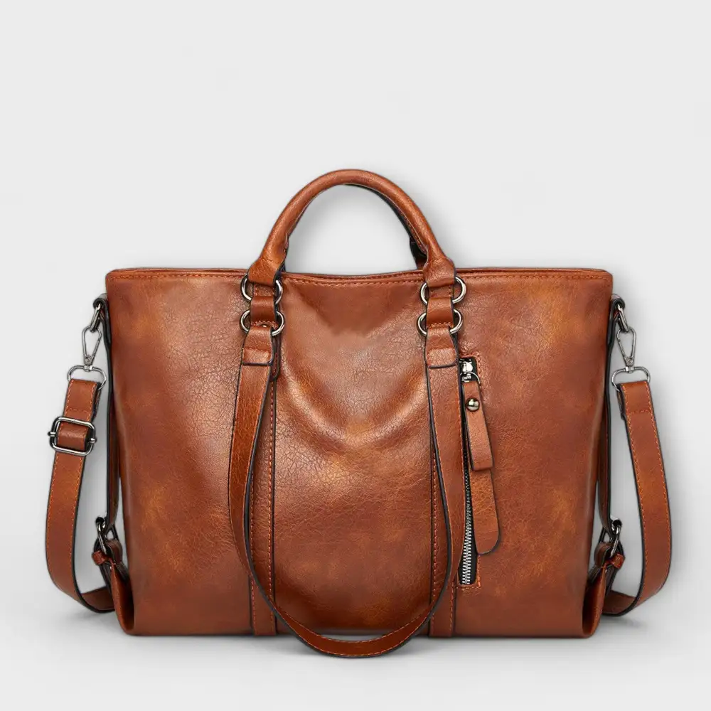 Drawstring Leather Handbag