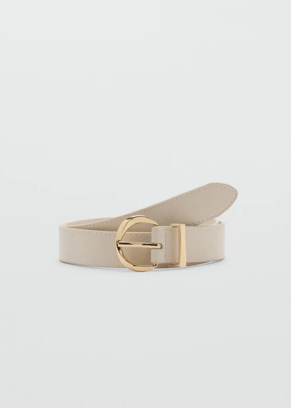 Classic Oval Buckle Leather Belt