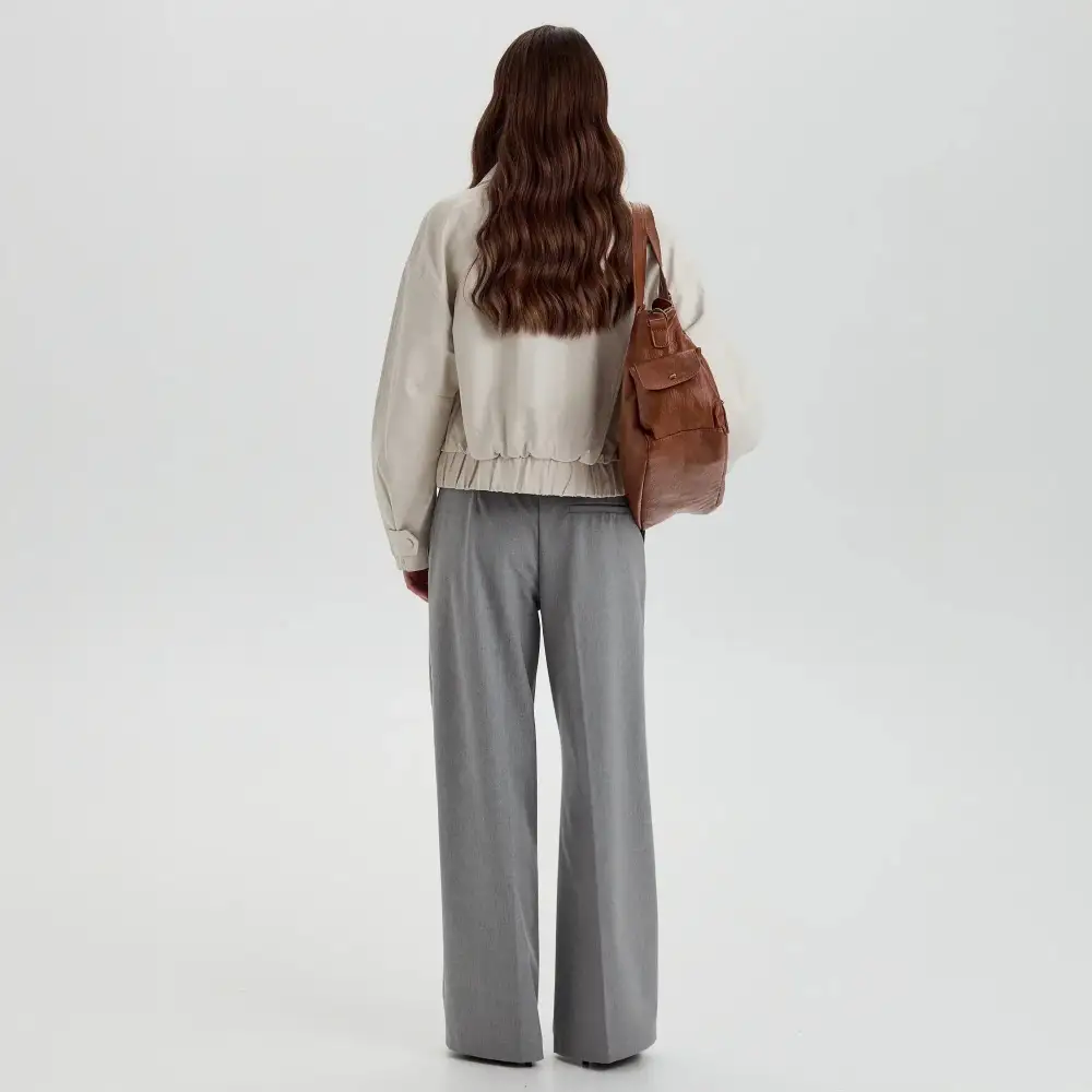 Pocket Front Leather Crossbody Bag